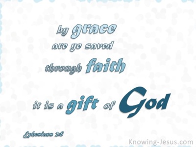 Ephesians 2:8 Saved By Grace Through Faith (white)